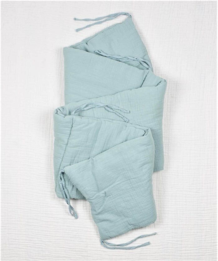 organic-manufacture- Organic Muslin Baby Bed Protector Mint