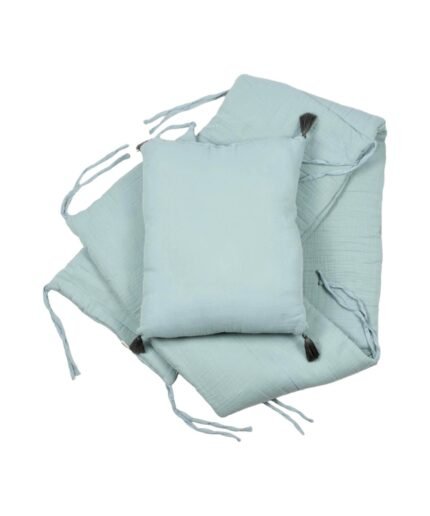 organic-manufacture- Organic Muslin Baby Bed Protector Mint