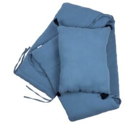 organic-manufacture- Organic Muslin Baby Bed Protector Indigo