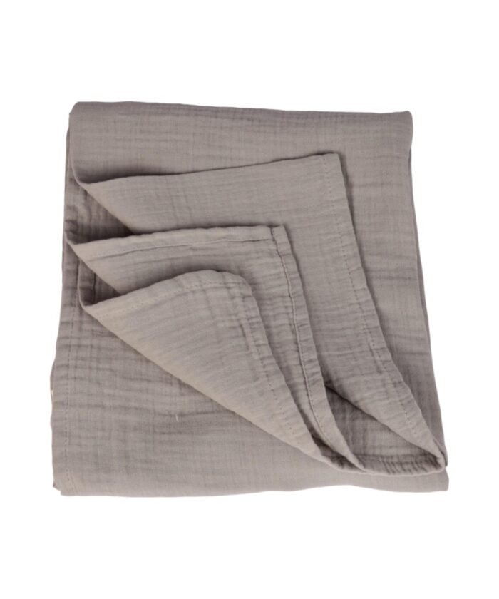 organic-manufacture- Organic Muslin Blanket Gray