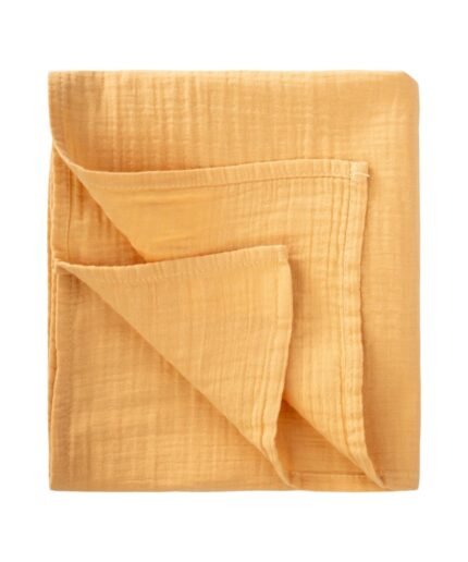 organic-manufacture- Organic Muslin Blanket Light Brown