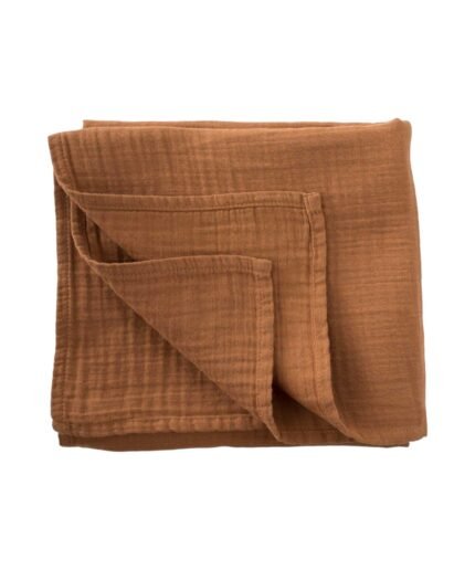 organic-manufacture- Organic Muslin Blanket Light Brown