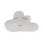 Organic Muslin Embroidered Cloud Pillow Gray