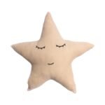 Organic Muslin Embroidered Star Pillow Beige