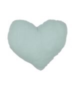 organic-manufacture- Organic Muslin Embroidered Heart Pillow Mint