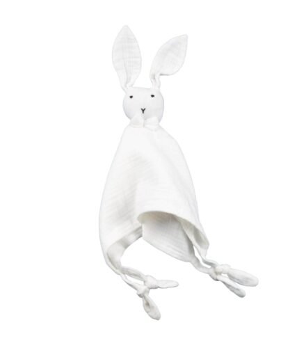 organic-manufacture- Organic Muslin Embroidered Rabbit Sleeping Companion Ecru
