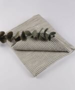 organic-manufacture- Natural Thin Striped Muslin Blanket Anthracite