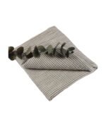 organic-manufacture- Natural Thin Striped Muslin Blanket Anthracite