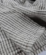 organic-manufacture- Natural Thin Striped Muslin Blanket Anthracite