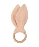 organic-manufacture- Organic Muslin Leaf Teether (With Wooden Ring)