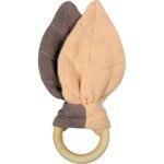 Organic Muslin Leaf Teether (With Wooden Ring)