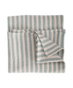 organic-manufacture- Natural Thick Striped Muslin Blanket Mint