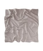 organic-manufacture- Natural Thick Striped Muslin Blanket Anthracite